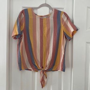 Madewell button back tie top